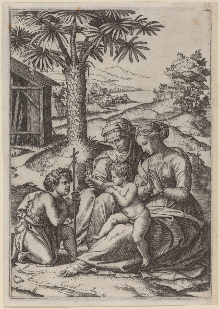Madonna pálmafa alatt alkotó: Marcantonio Raimondi after Raphael