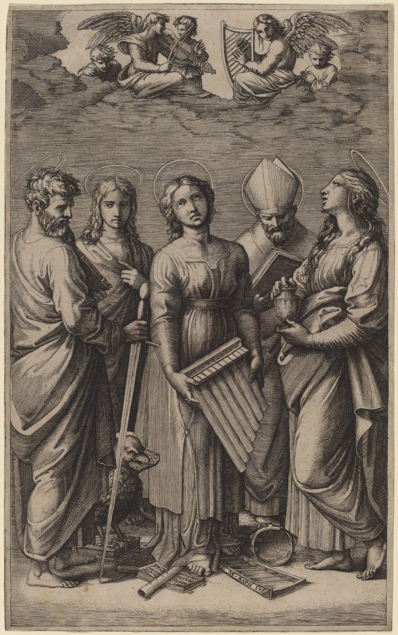 Szent Cecília alkotó: Marcantonio Raimondi after Raphael