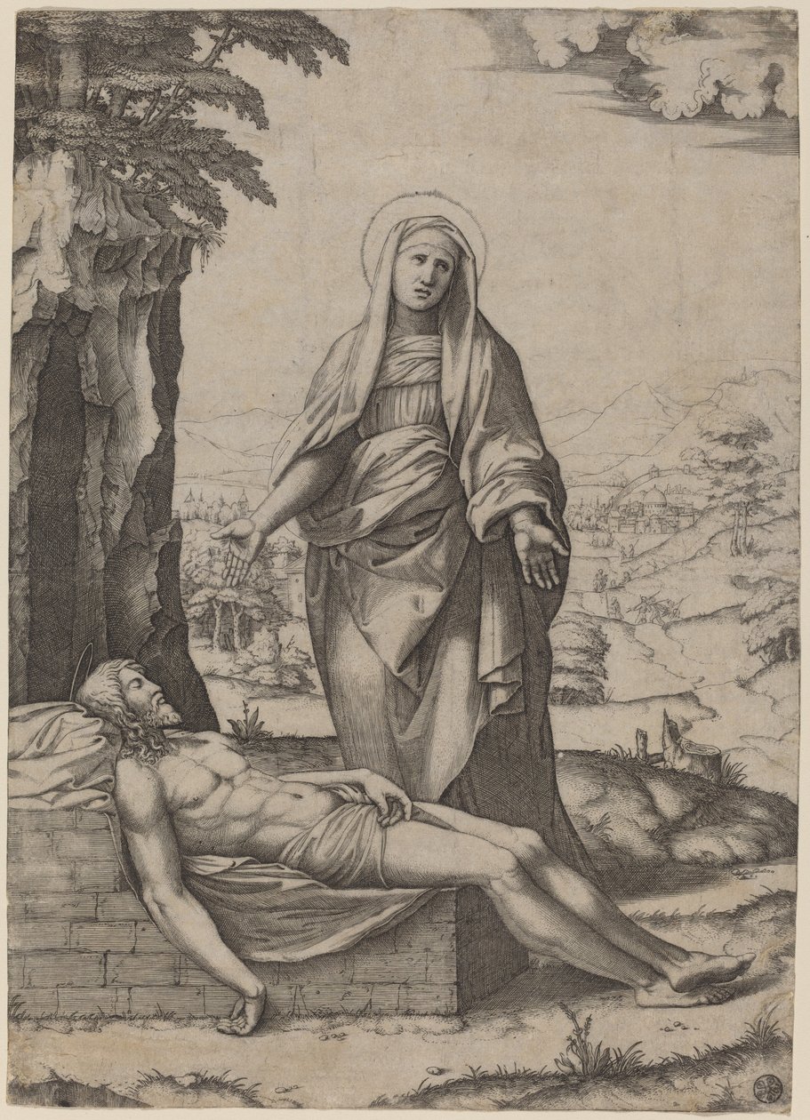 A Szűzanya siralma alkotó: Marcantonio Raimondi after Raphael