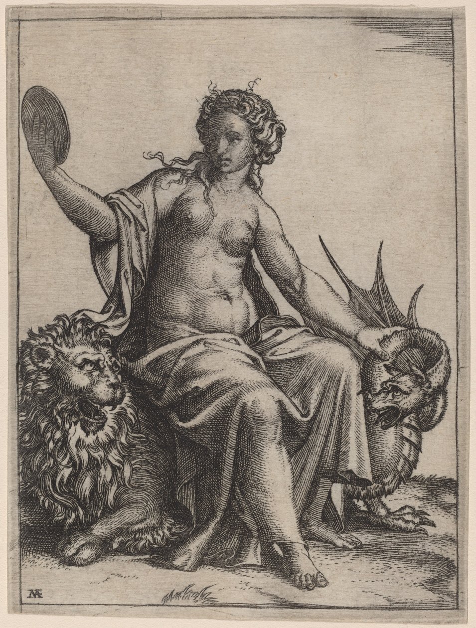 Óvatosság alkotó: Marcantonio Raimondi possibly after Raphael