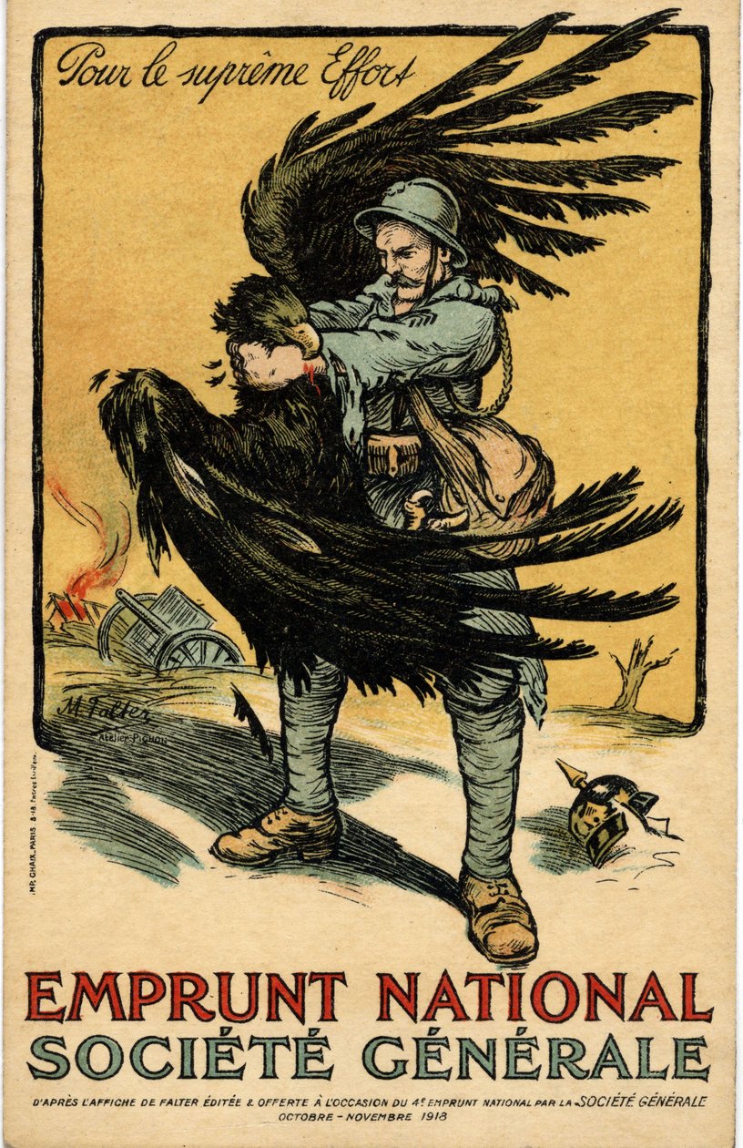 Háború 1914-1918. A Societe Generale "Nemzeti kölcsön" reklámplakátja (plakát) alkotó: Marcel Falter