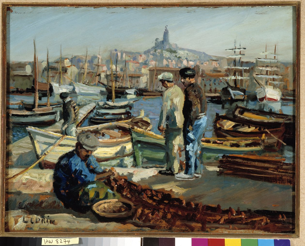 Halászok a marseille-i kikötő rakpartján Marcel Leprin festménye (1891-1933) Kötelező említés: Collection fondation regards de Provence, Marseille alkotó: Marcel Leprin