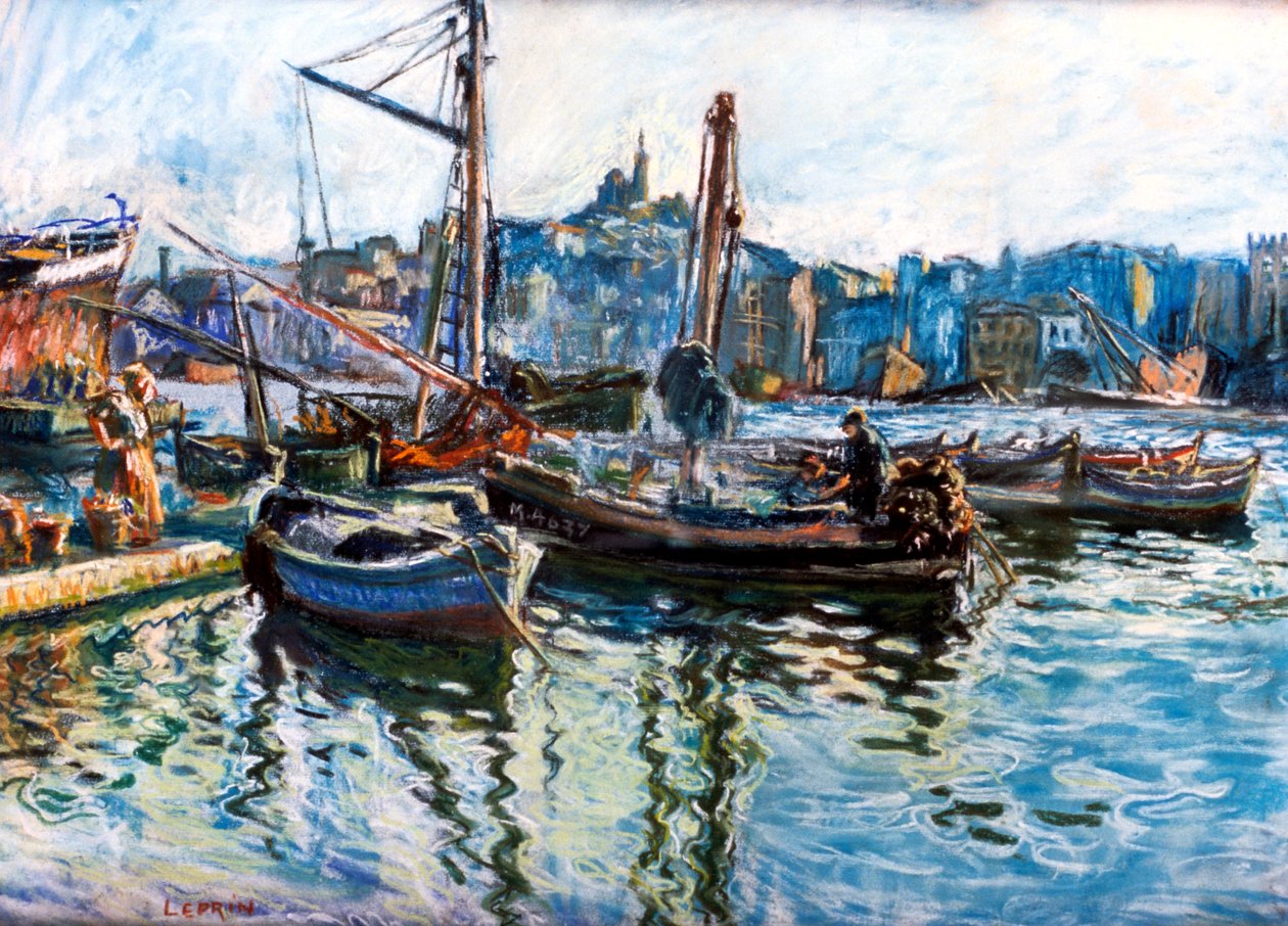 A marseille-i kikötő, 1920 alkotó: Marcel Leprin