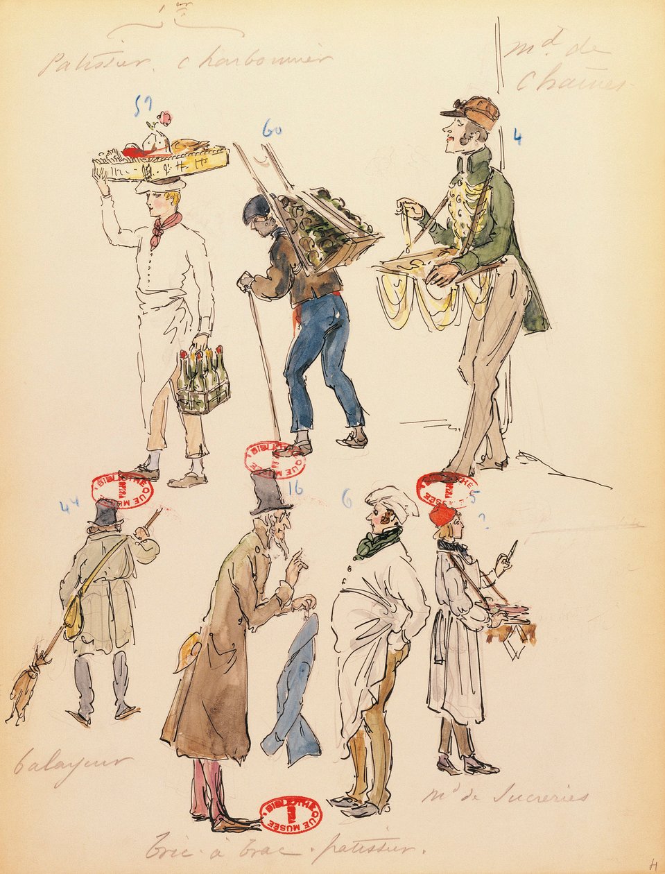 Franciaország, Párizs, Giacomo Puccini (1858-1924) La boheme című operájának jelmezvázlata, előadás a Paris Opera Comique-ban, június 13. alkotó: Marcel Multzer