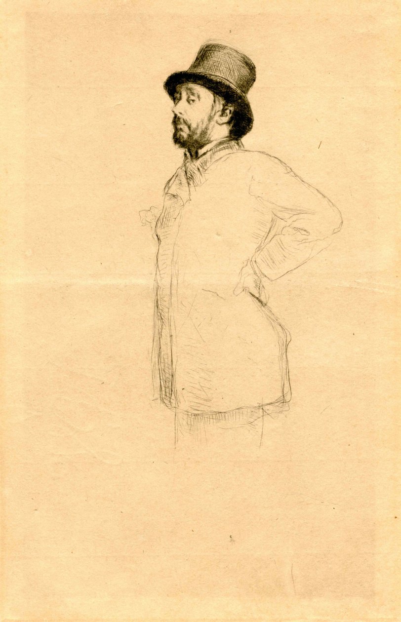 Edgar Degas kalapban. alkotó: Marcellin Gilbert Desboutin