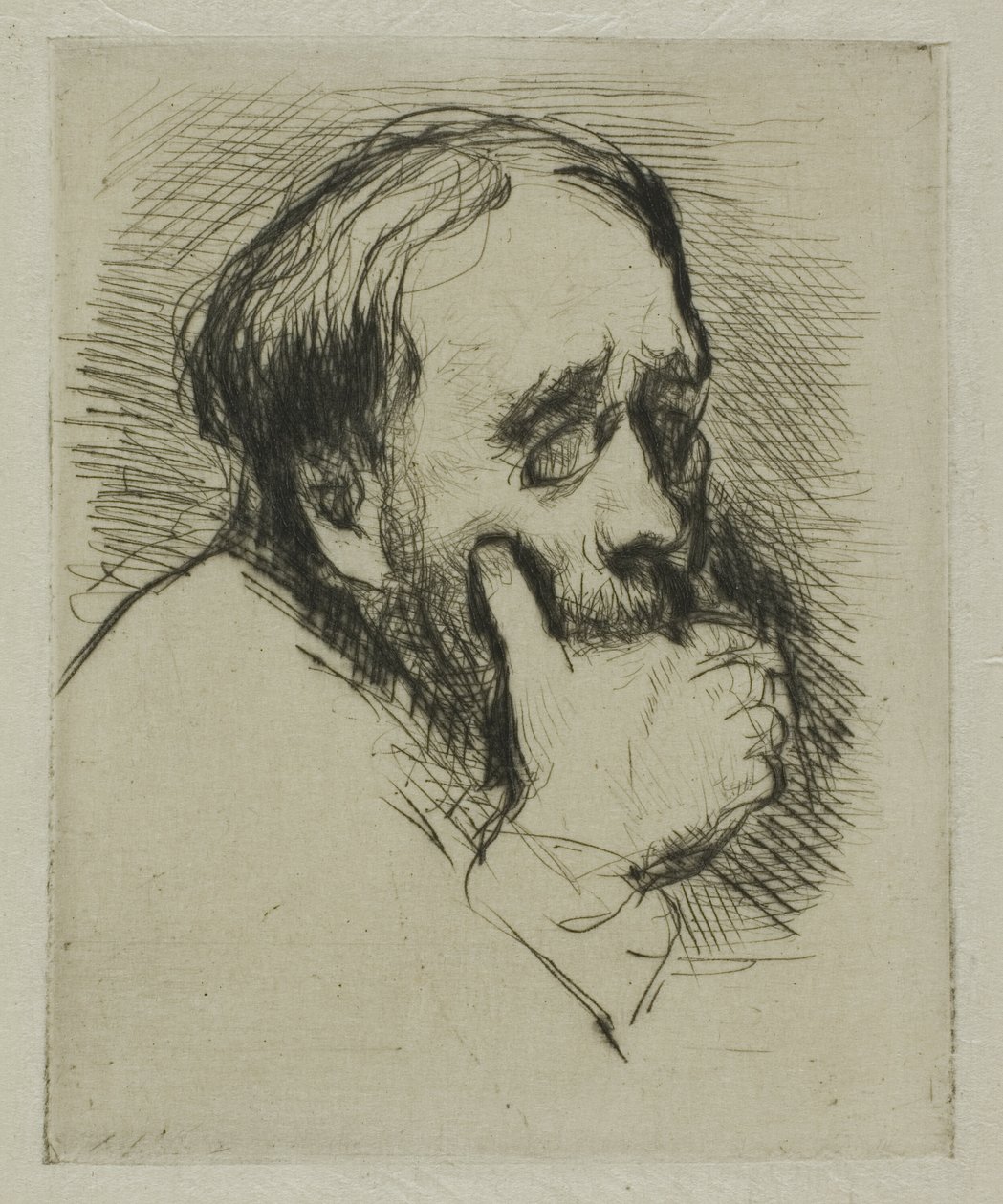 Degas portréja, keze a szája felett alkotó: Marcellin Gilbert Desboutin