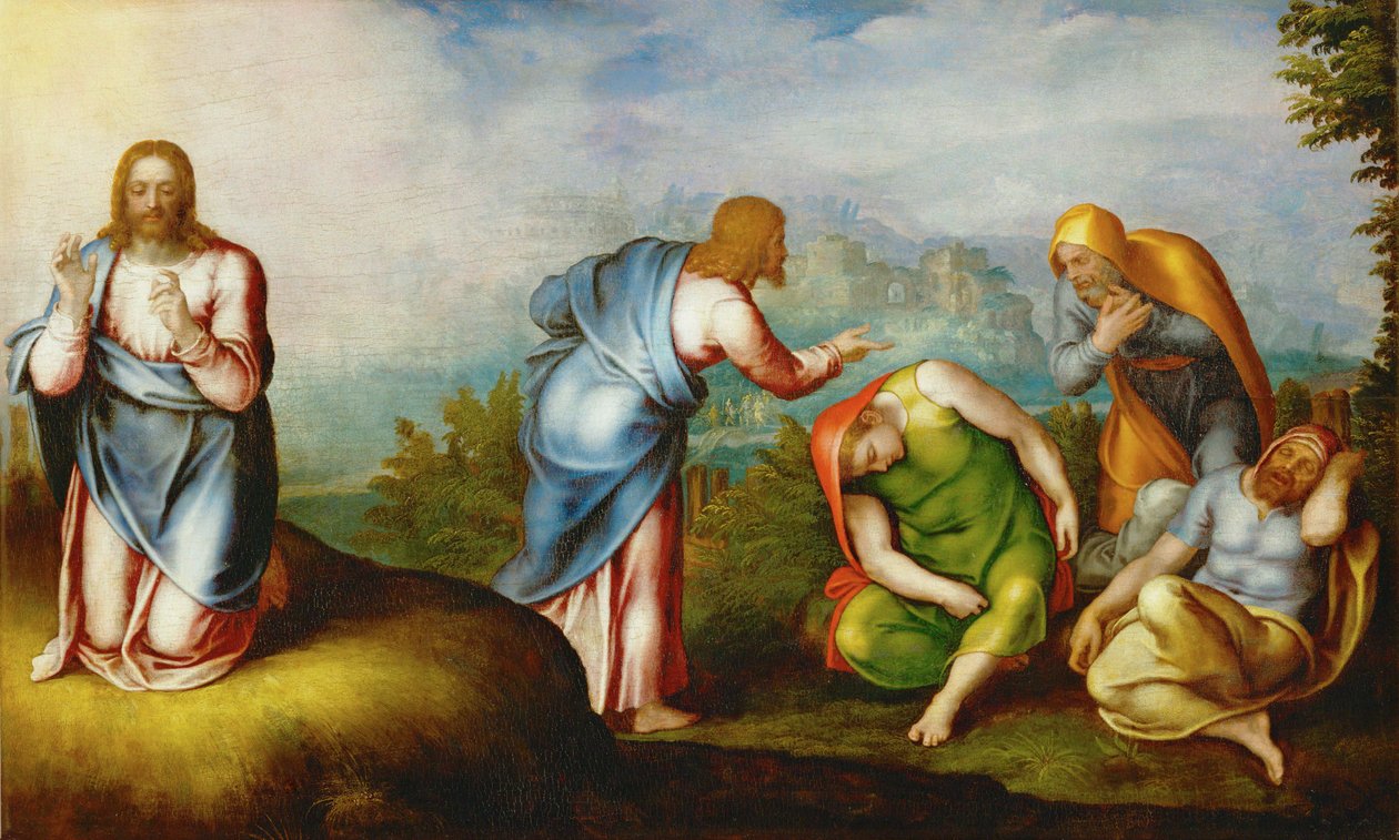 Krisztus az Olajfák hegyén, 1560-70 körül (festmény nyárfára) alkotó: Marcello Venusti