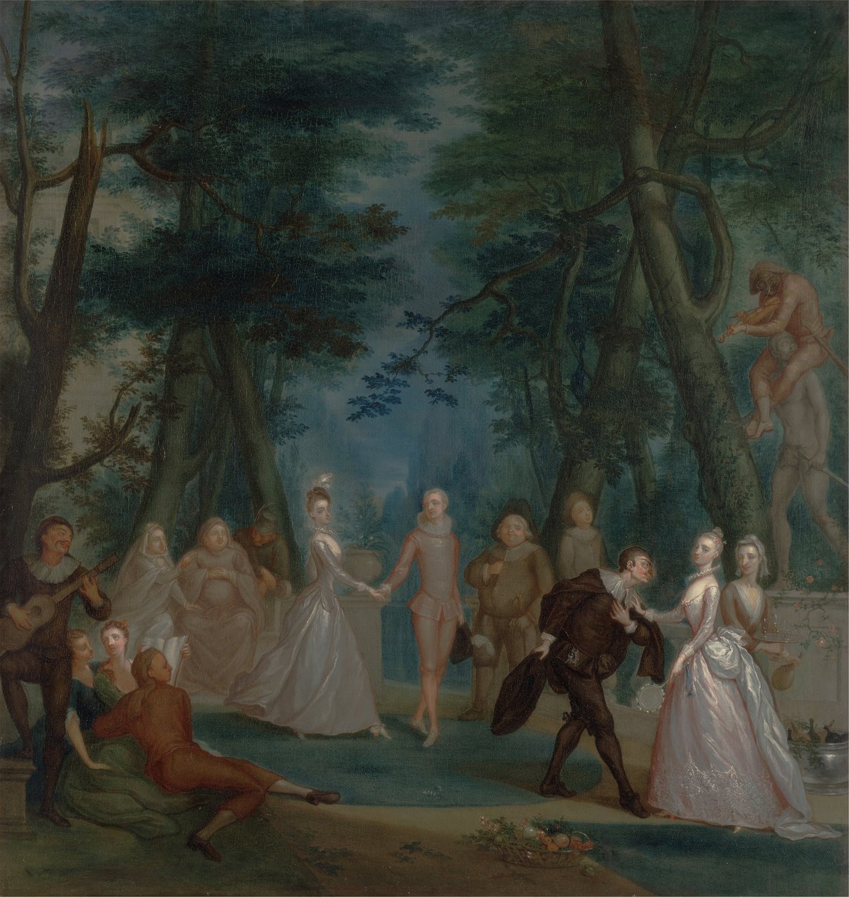 Jelenet egy parkban, a Commedia dell