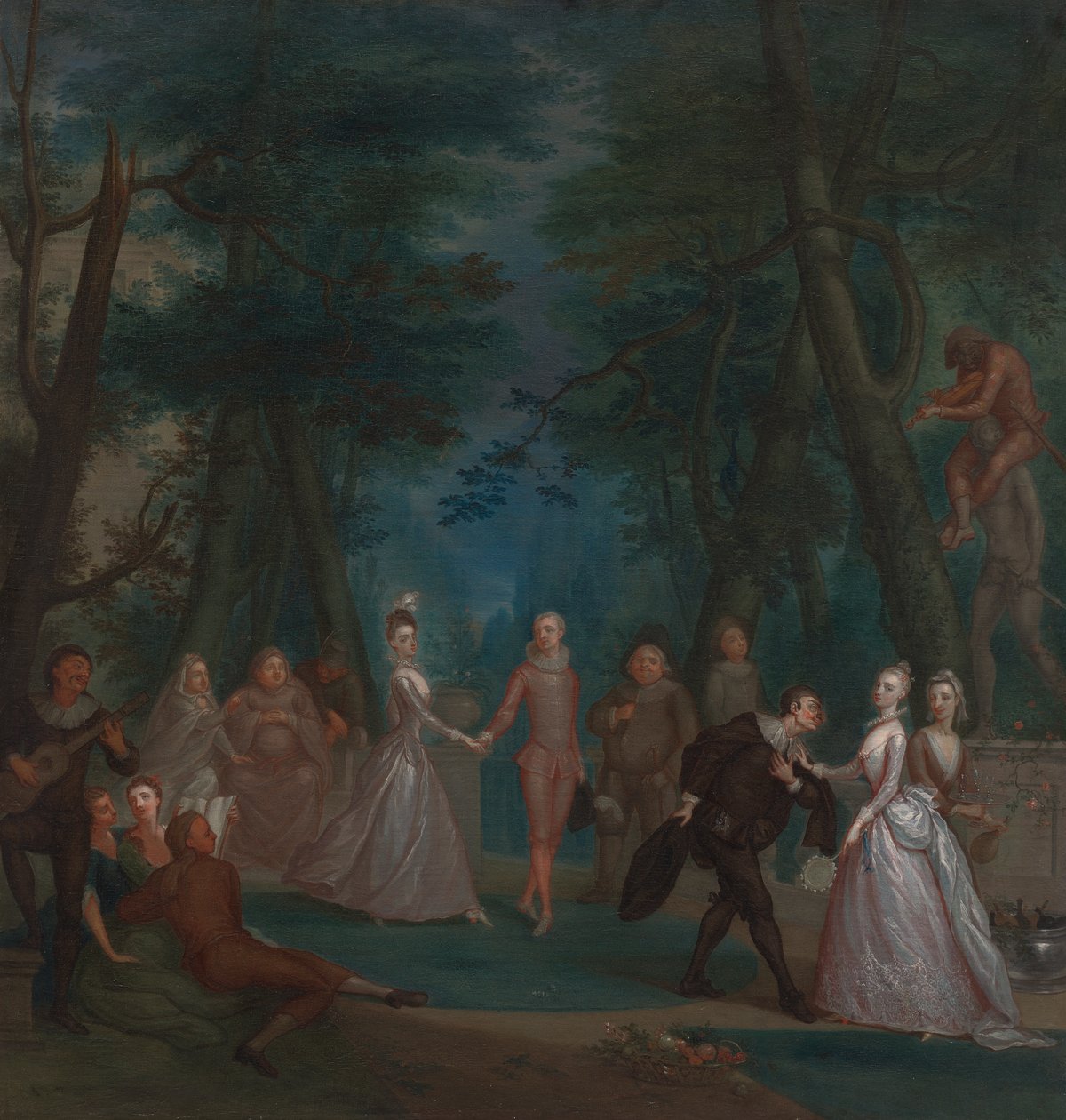 Jelenet egy parkban, a Commedia dell