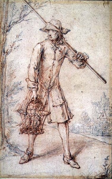 Madárfogó (ceruza és kréta) alkotó: Marcellus the Elder Laroon