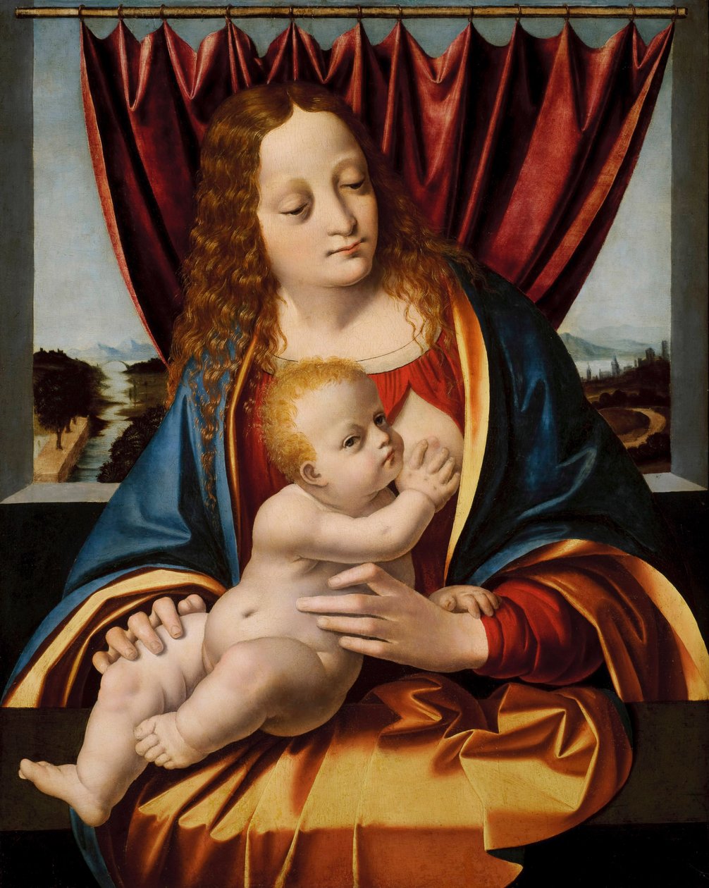 Madonna és gyermeke alkotó: Marco dOggiono