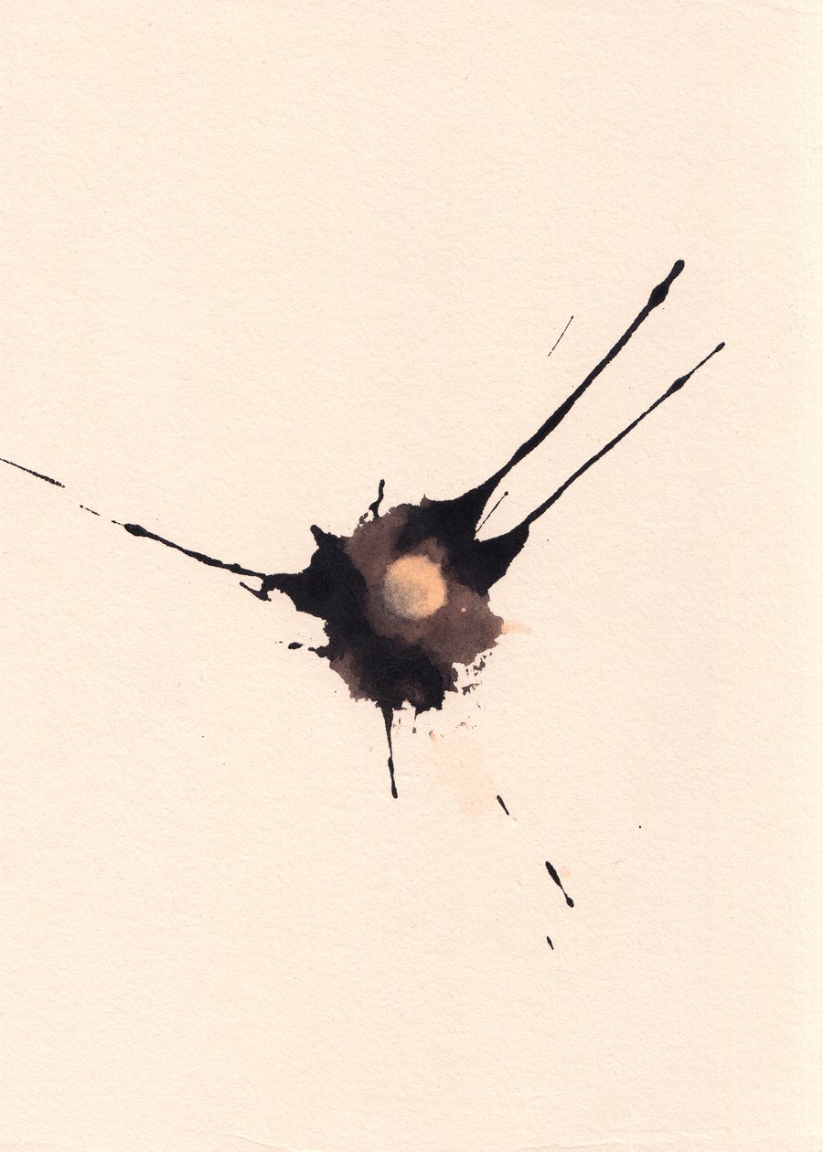 Blot 2, 2018 (tinta és fehérítő, papír) alkotó: Marco Campedelli