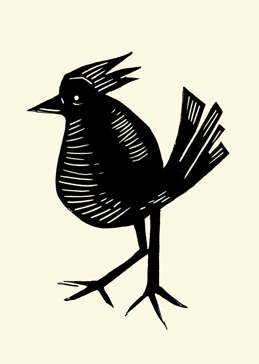 Fancy Bird, 2023 (linóleum, papír) alkotó: Marco Campedelli