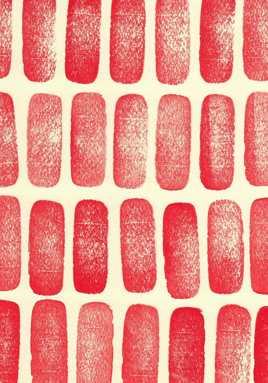 Stones_red, 2017 (gumibélyegek) alkotó: Marco Campedelli