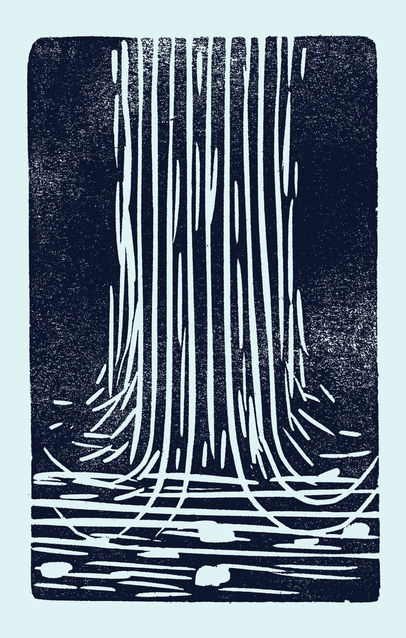 Vízesés, 2014 (linóleum, papír) alkotó: Marco Campedelli