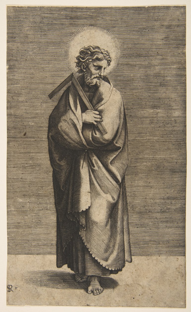 Szent Tamás szögletes szabályt tartva, feje jobbra fordult, kb. 1515-27. alkotó: Marco Dente