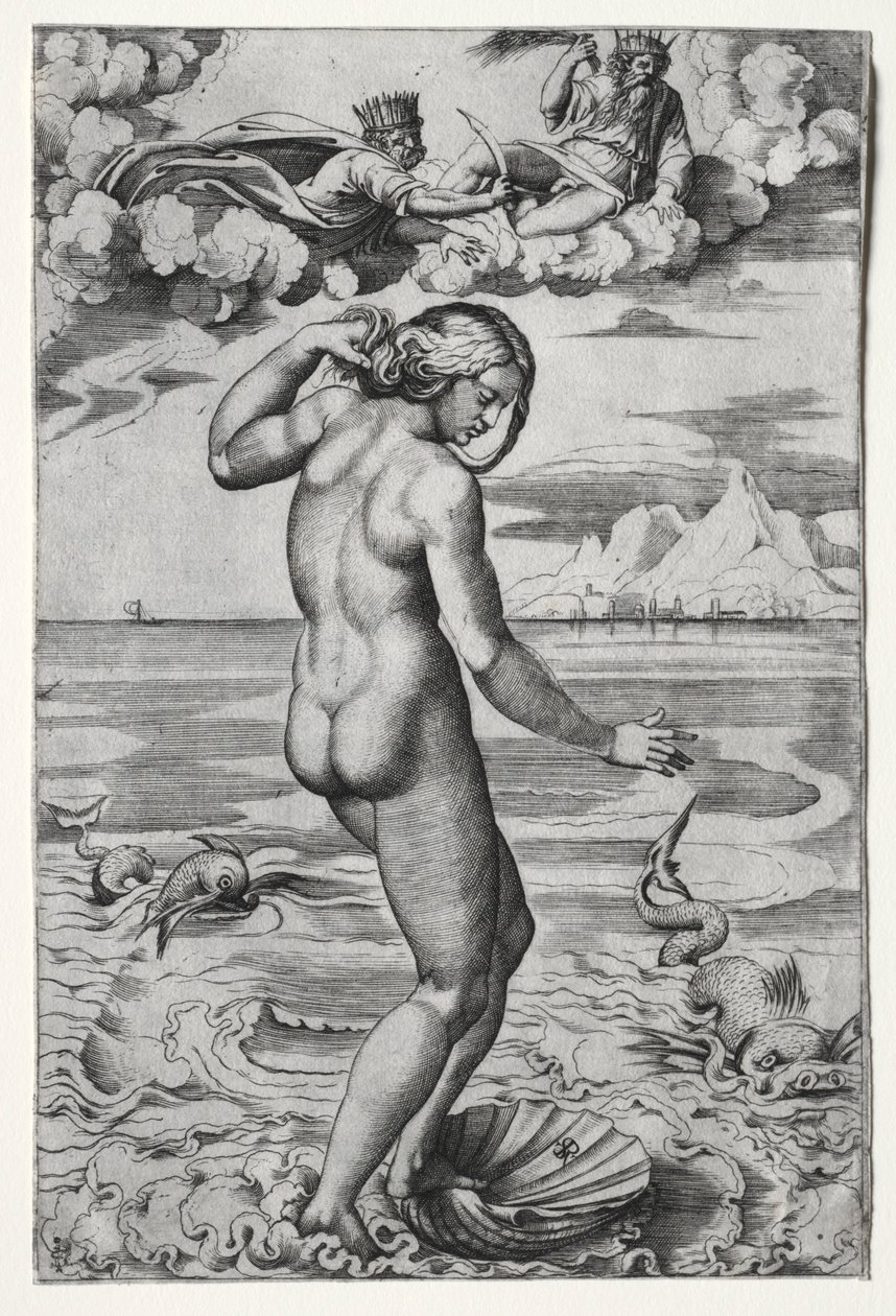 Vénusz születése c. 1516. alkotó: Marco Dente
