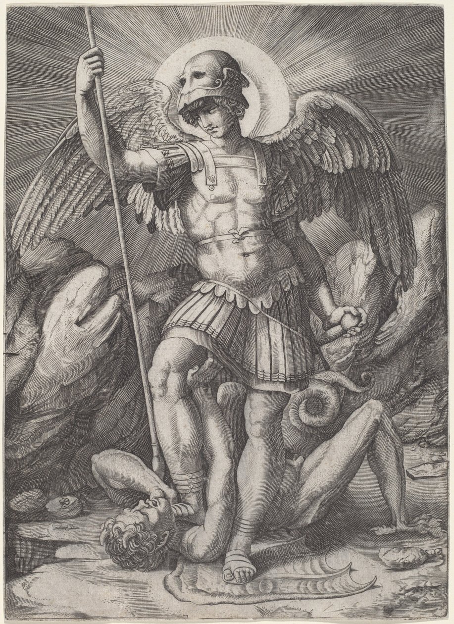 Szent Mihály alkotó: Marco Dente after Raphael
