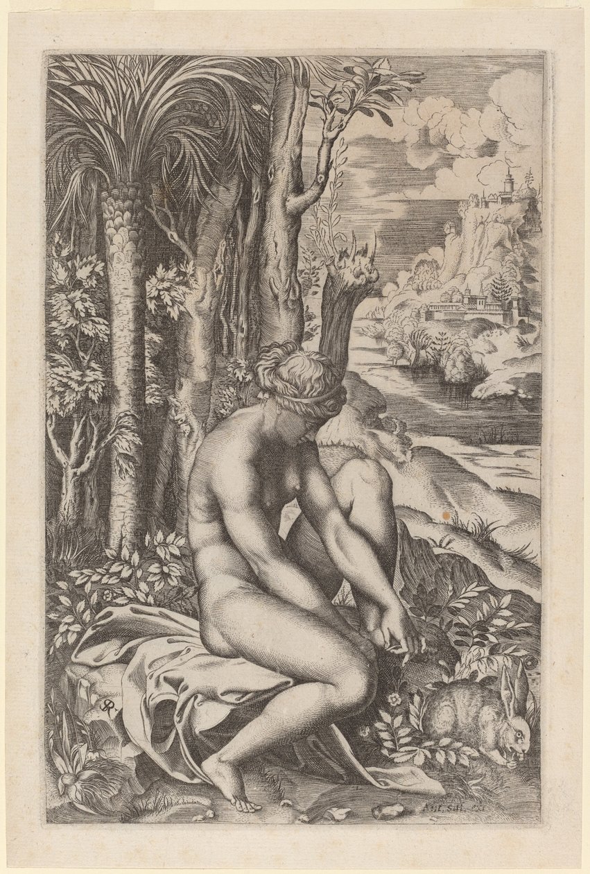 Venus Extracting a Thorn from Her Foot   1236906   hu       hungarian Successfully Translated  Original: Cloth Fulling Jewel River in Settsu, from the series Six Jewel Rivers of the Various Provinces Translat: Cloth Fulling Jewel River in Settsu, from the  alkotó: Marco Dente after Raphael