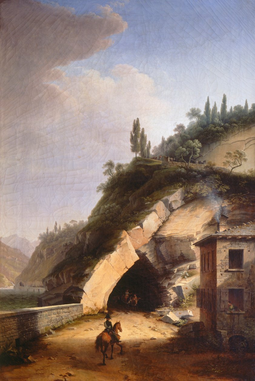 A bellanoi Varenna házának és első galériájának képe, Marco Gozzi (1759-1839), olaj, vászon alkotó: Marco Gozzi