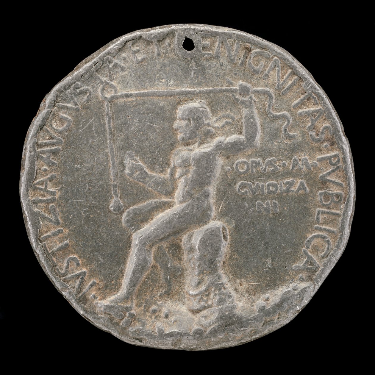 Díjazott figura zuhanóvonalat tartó [fordított], 1454 vagy utána. alkotó: Marco Guidizani