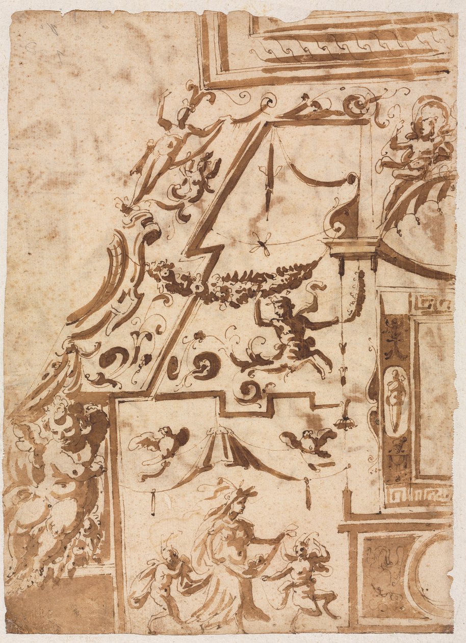 Groteszk ugráló kentaur versóval, c. 15651588. alkotó: Marco Marchetti