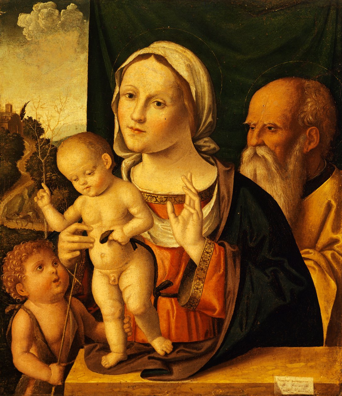 Szent beszélgetés, Marco Palmezzano (kb. 1459-1539), 52x61 cm alkotó: Marco Palmezzano