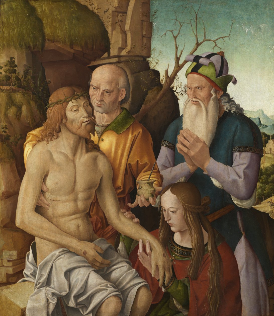 Siralom a halott Krisztus felett, 1500 körül (tempera a panelen) alkotó: Marco Palmezzano
