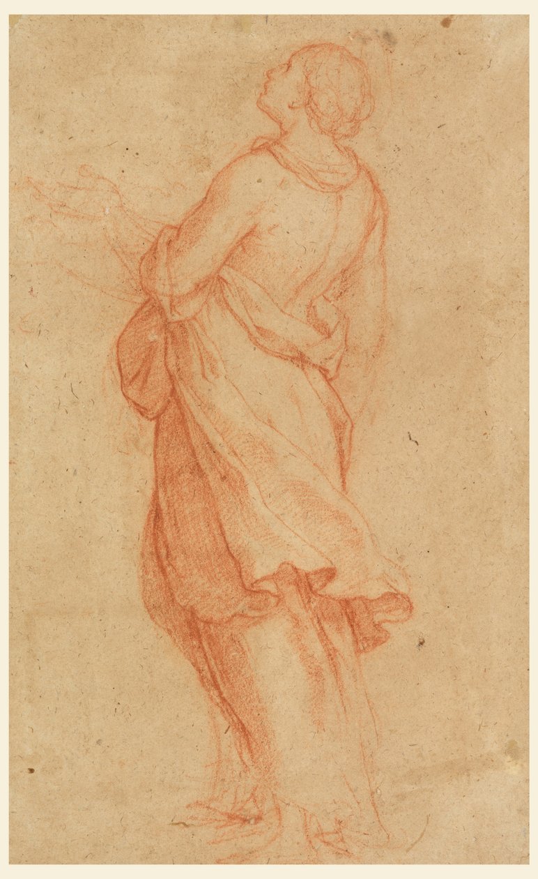 Rajz, Fiatal nő (Szent Mária Magdolna a kereszt alatt), 1550-75 alkotó: Marco Pino