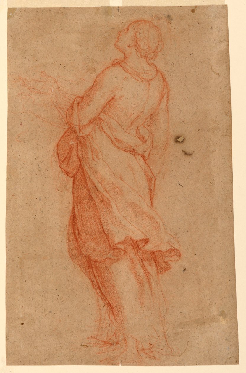 Rajz, Fiatal nő (Szent Mária Magdolna a kereszt alatt), 1550-75 alkotó: Marco Pino