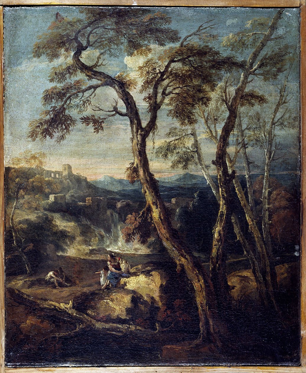 Tájkép": Caprice. Marco Ricci (1676-1730) festménye, Accademia Carrara, Bergamo Olaszország. alkotó: Marco Ricci