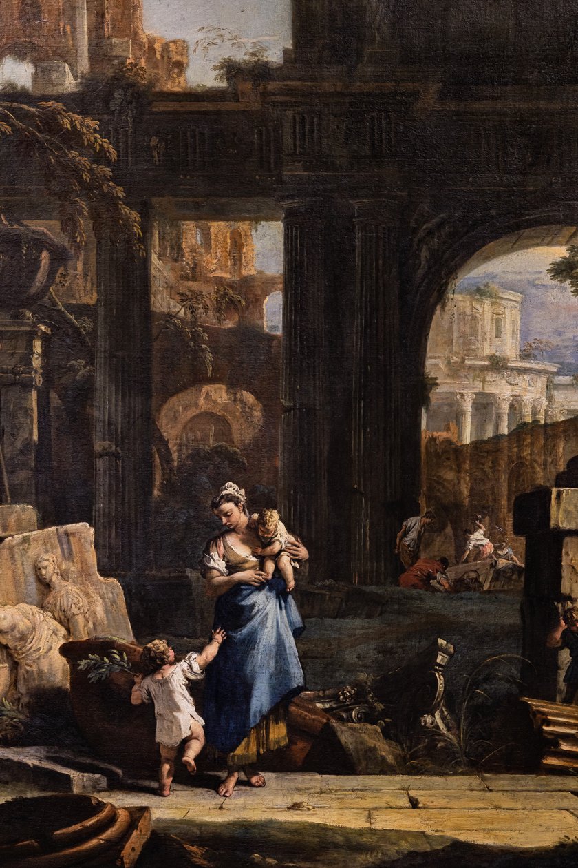 Perspektíva romokkal és figurákkal, részlettel alkotó: Marco & Sebastiano (1659 1734) Ricci