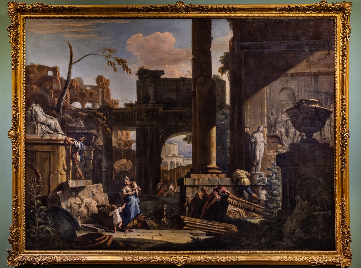 Perspektíva romokkal és figurákkal alkotó: Marco & Sebastiano (1659 1734) Ricci