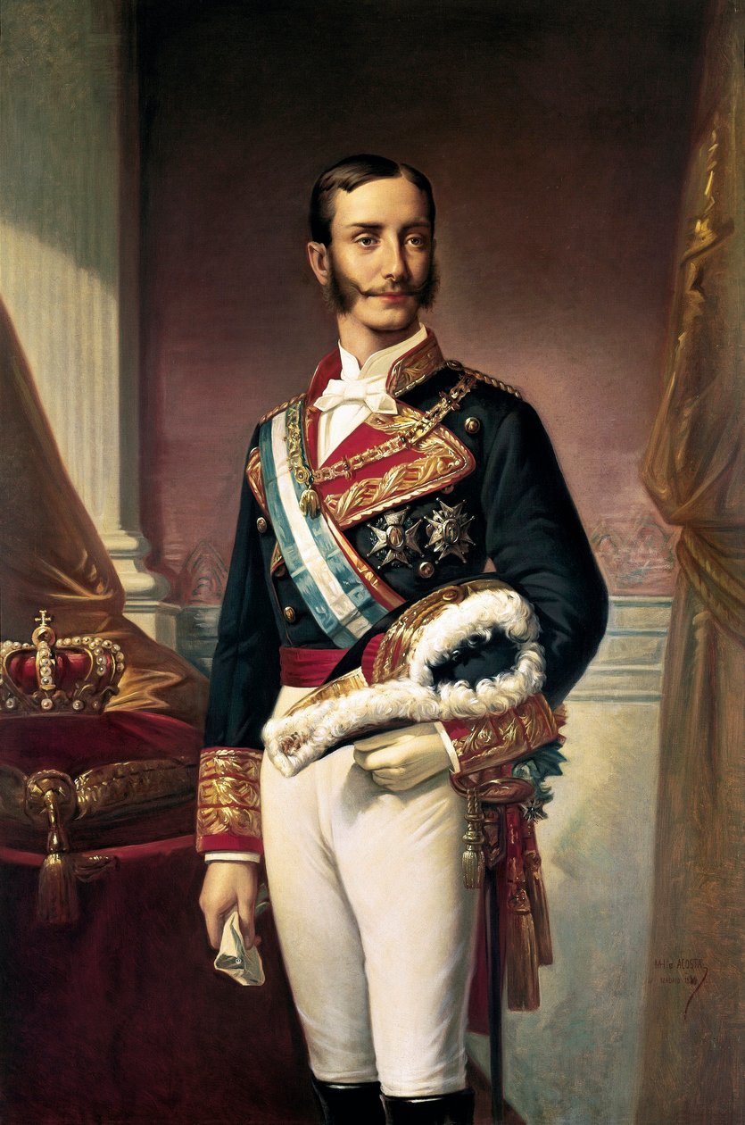 XII. Alfonz, spanyol király portréja (olaj, vászon) alkotó: Marcos Giraldez de Acosta