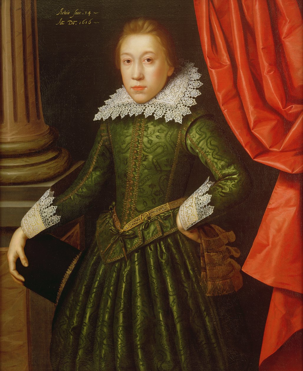 A de Ligne családhoz tartozó fiú portréja, 1616 (egy pár) (lásd még: 142777) alkotó: Marcus Gheeraerts