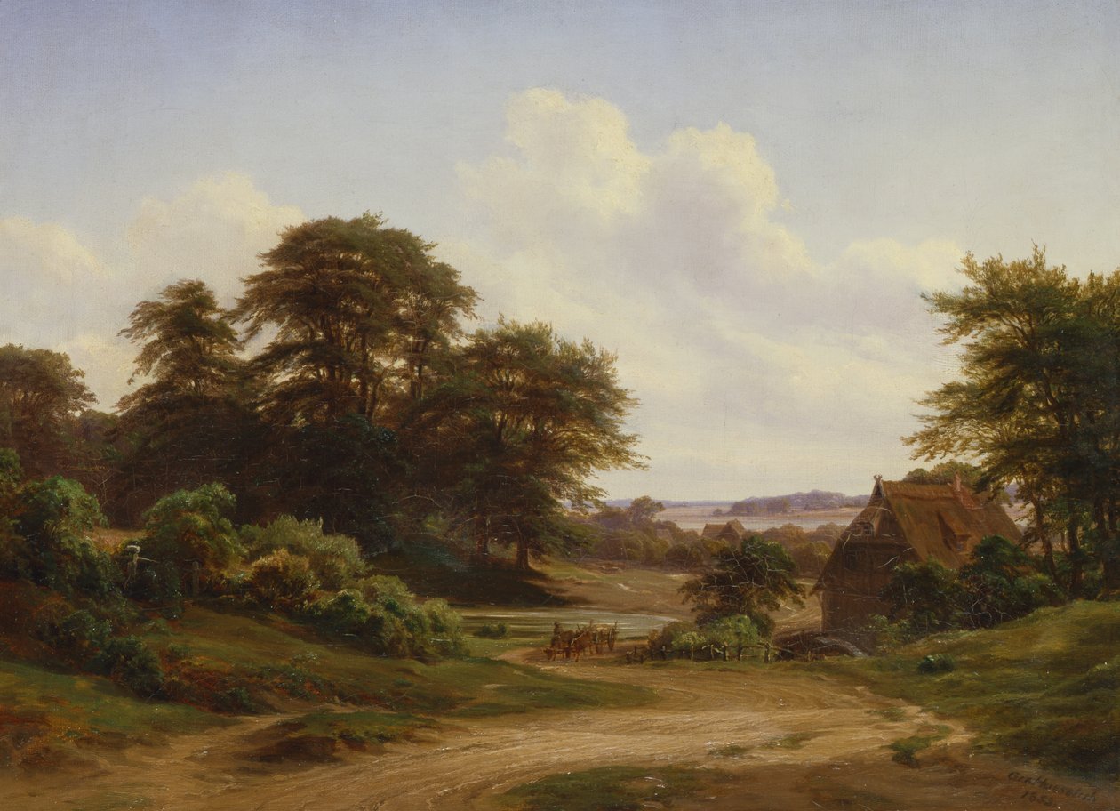 Régi vízimalom a Reinbekben, 1853 alkotó: Marcus Johann Haeselich