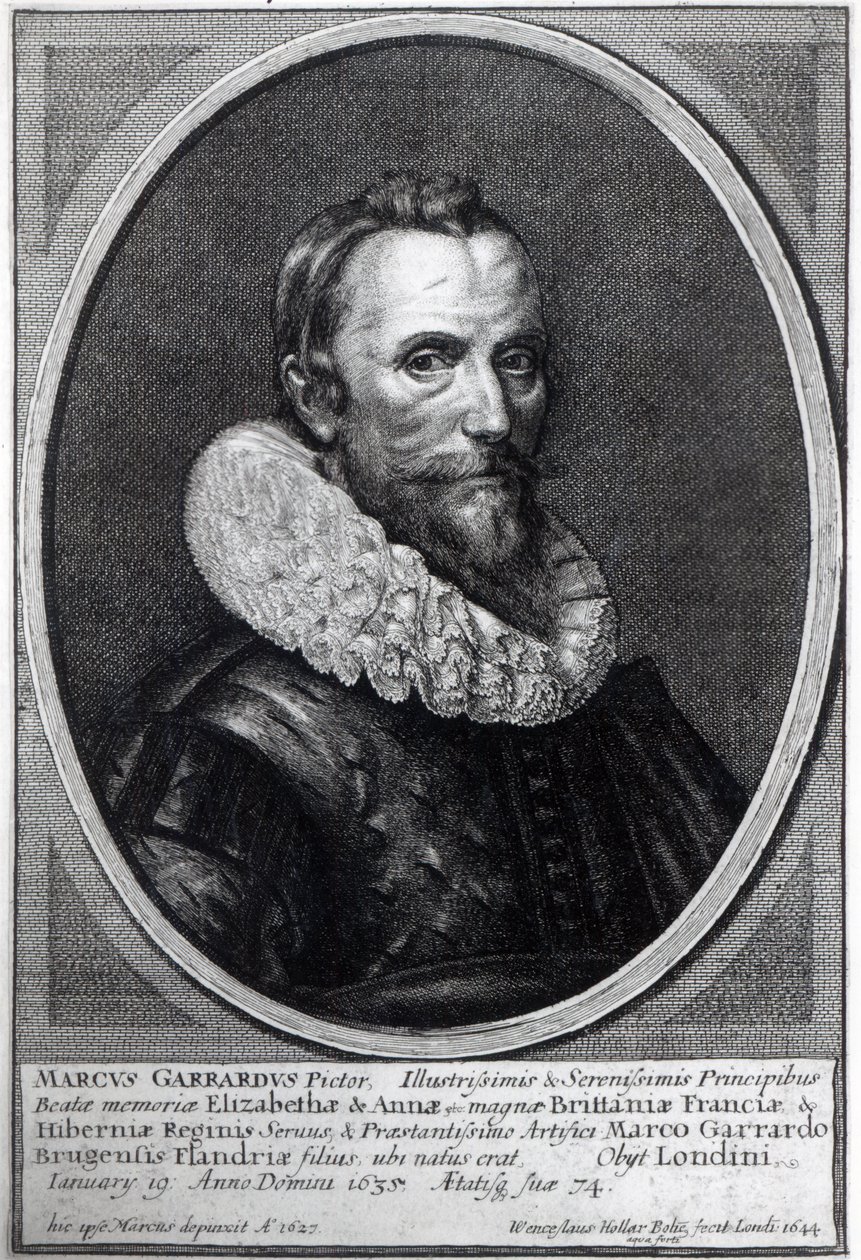 Önarckép, vésette Hollar Vencel, 1644 alkotó: Marcus Garret Gheeraerts the Younger