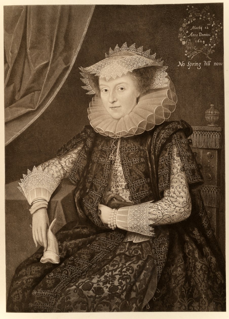 Mary Sidney, Pembroke grófnője, I. és VI. Jakabból, nyomtatta a Manzi Joyant & Co. Paris, 1904 (kollotípia) alkotó: Marcus Gheeraerts