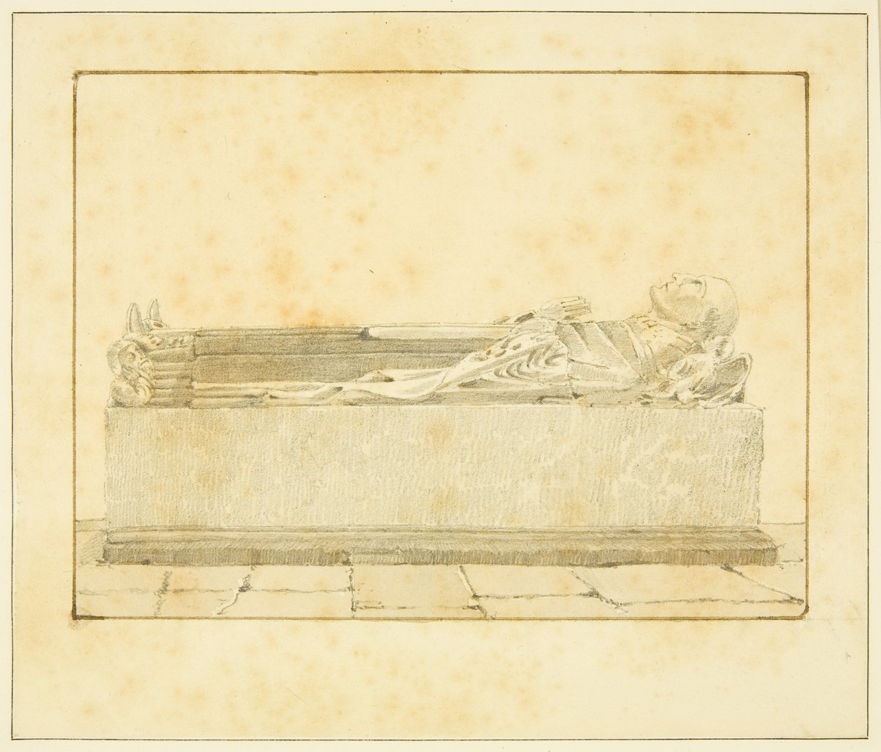 Canynges sírja Westbury dékánjaként a St Mary Redcliffe-ben (ceruza és akvarell papíron) alkotó: Marcus H. Homes