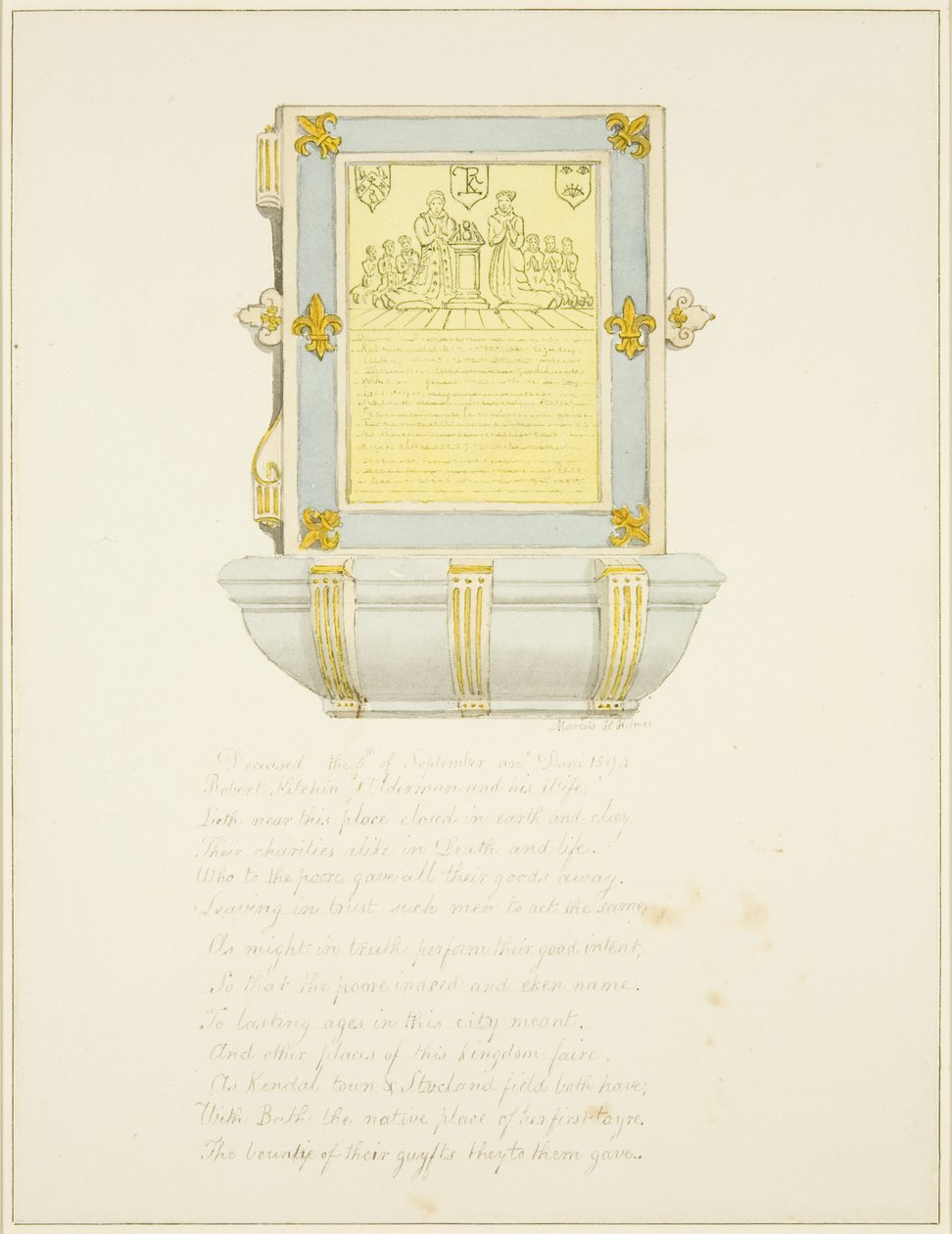 Alderman R. Kitchin falfestménye (ceruza és akvarell papíron) alkotó: Marcus H. Homes