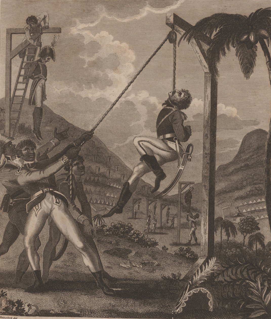 A haiti forradalom. Rabszolgalázadás 1791. augusztus 21-én éjjel. alkotó: Marcus Rainsford