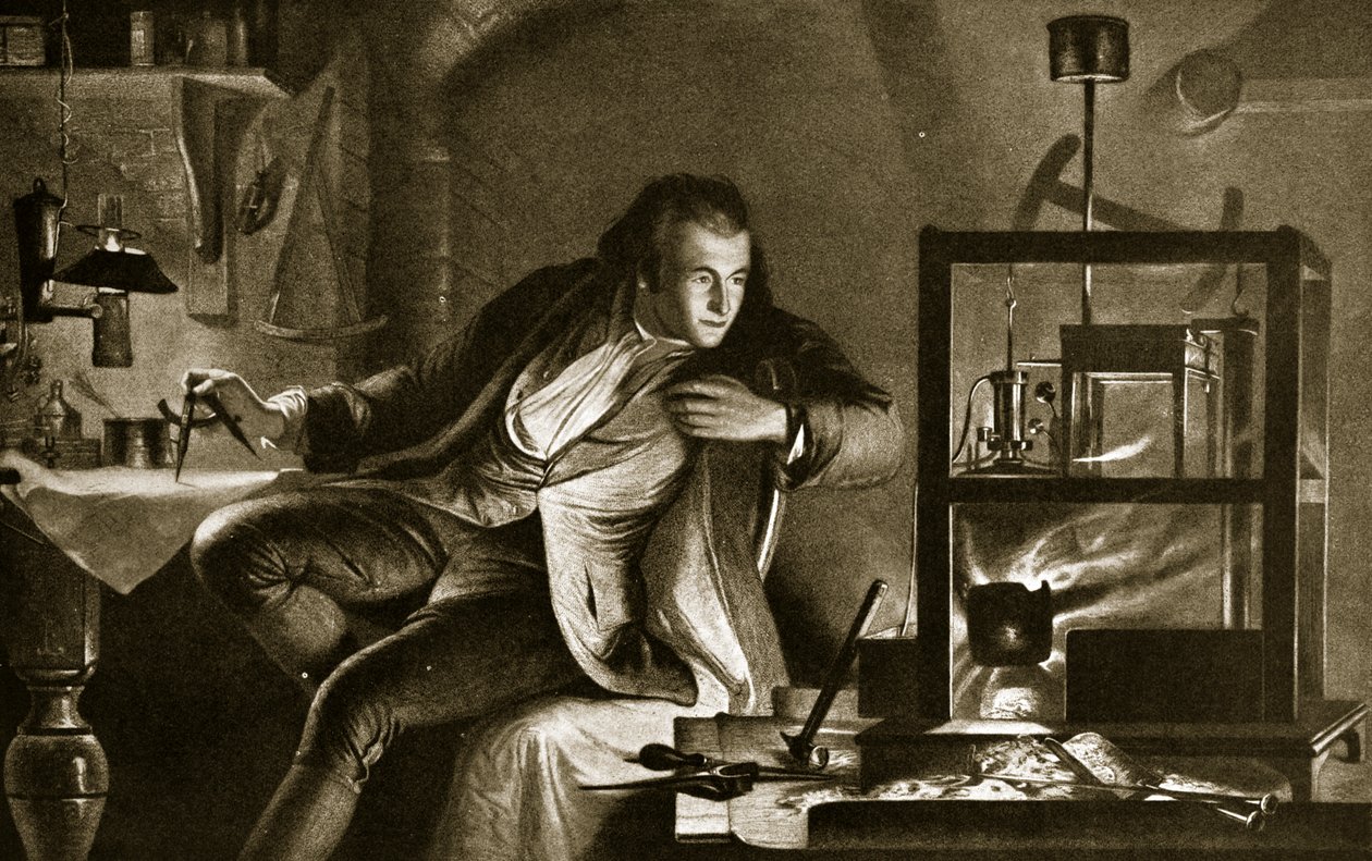 James Watt és a gőzgép, illusztráció a "Hutchinson