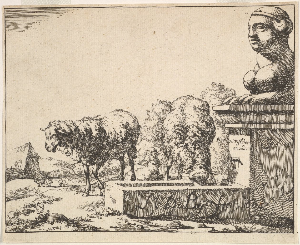 Juh, 16 tányéros készletből, 1664. alkotó: Marcus de Bye