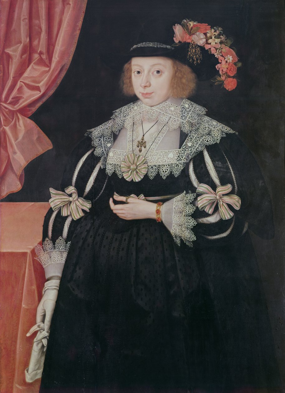 Anne Hale, Mrs Hoskins (c.1609-51), 1629 (panel) alkotó: Marcus Garret Gheeraerts the Younger
