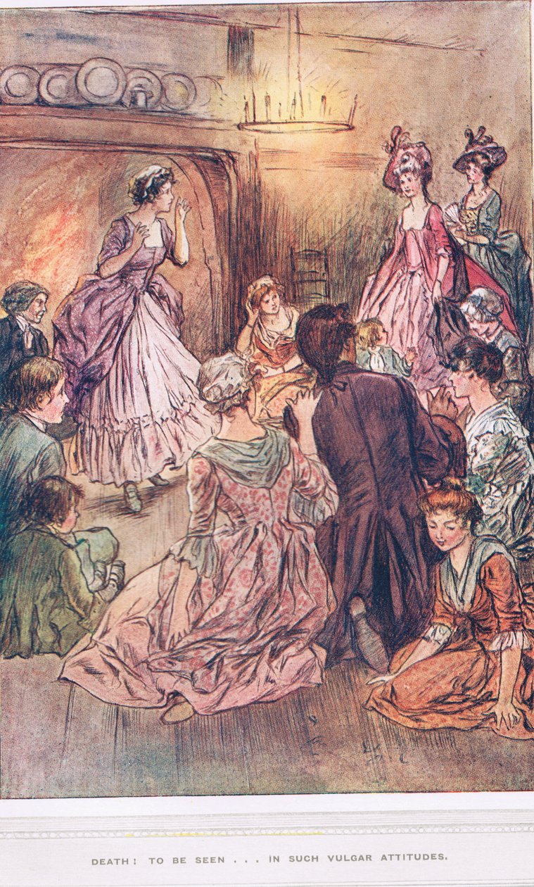 „Halál: látni... ilyen vulgáris attitűdökben” illusztráció Oliver Goldsmith „The Vicar of Wakefield” című művéből, 1910 körül alkotó: Margaret Jameson