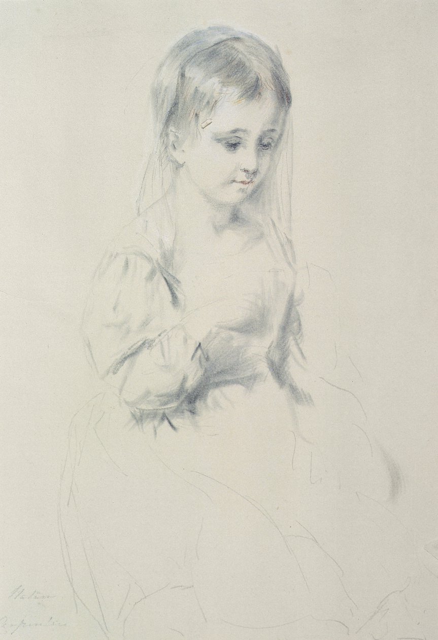 Portrétanulmány egy fiatal lányról alkotó: Margaret Sarah Carpenter