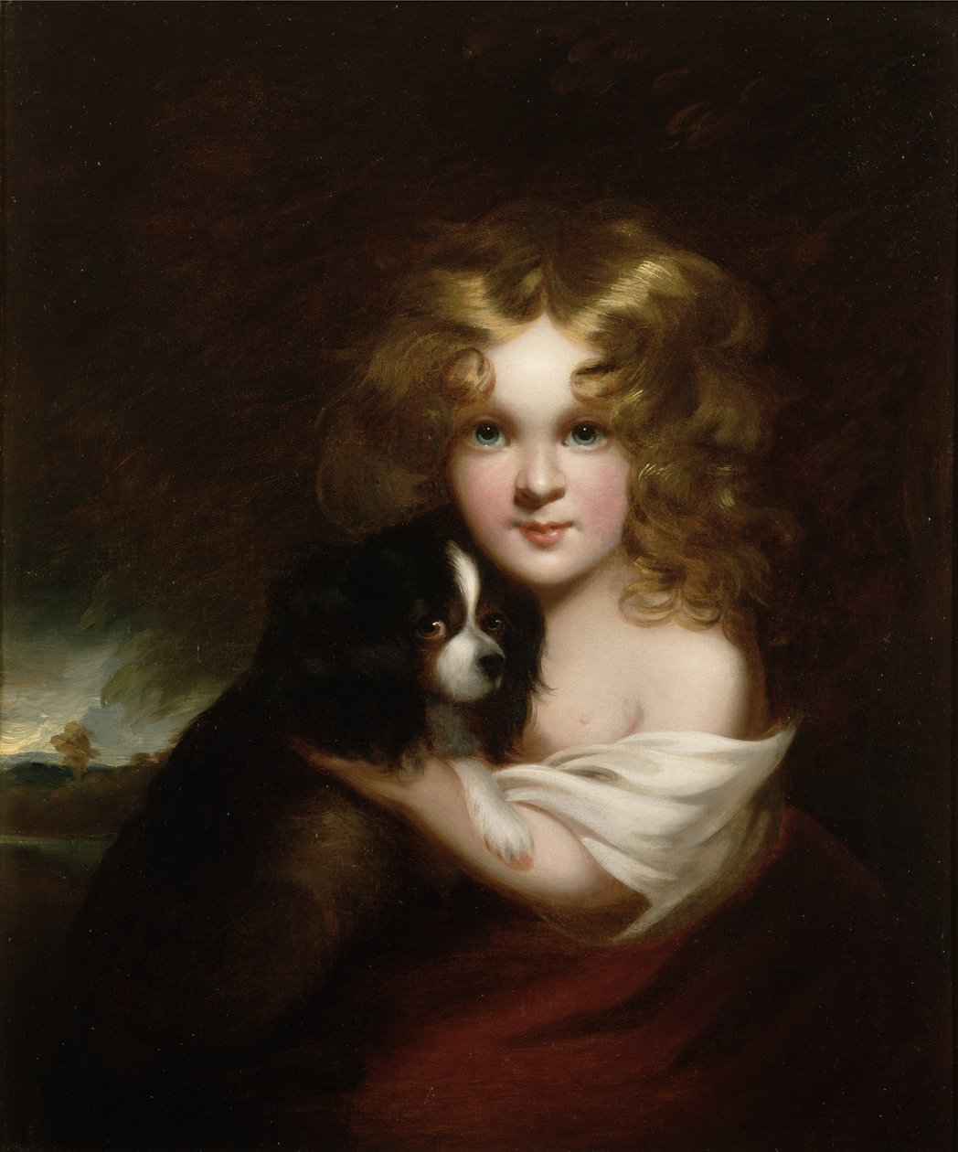 Fiatal lány kutyával, 1840 körül alkotó: Margaret Sarah Carpenter
