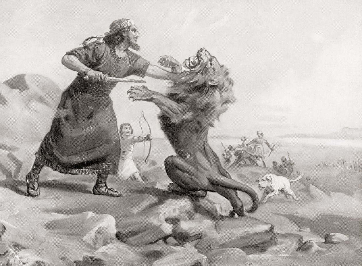 Tiglath-Pileser megöl egy oroszlánt, Hutchinson