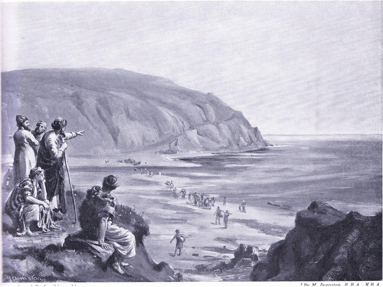 A föníciai alapítók megérkezése (litho) alkotó: Margaret Dovaston