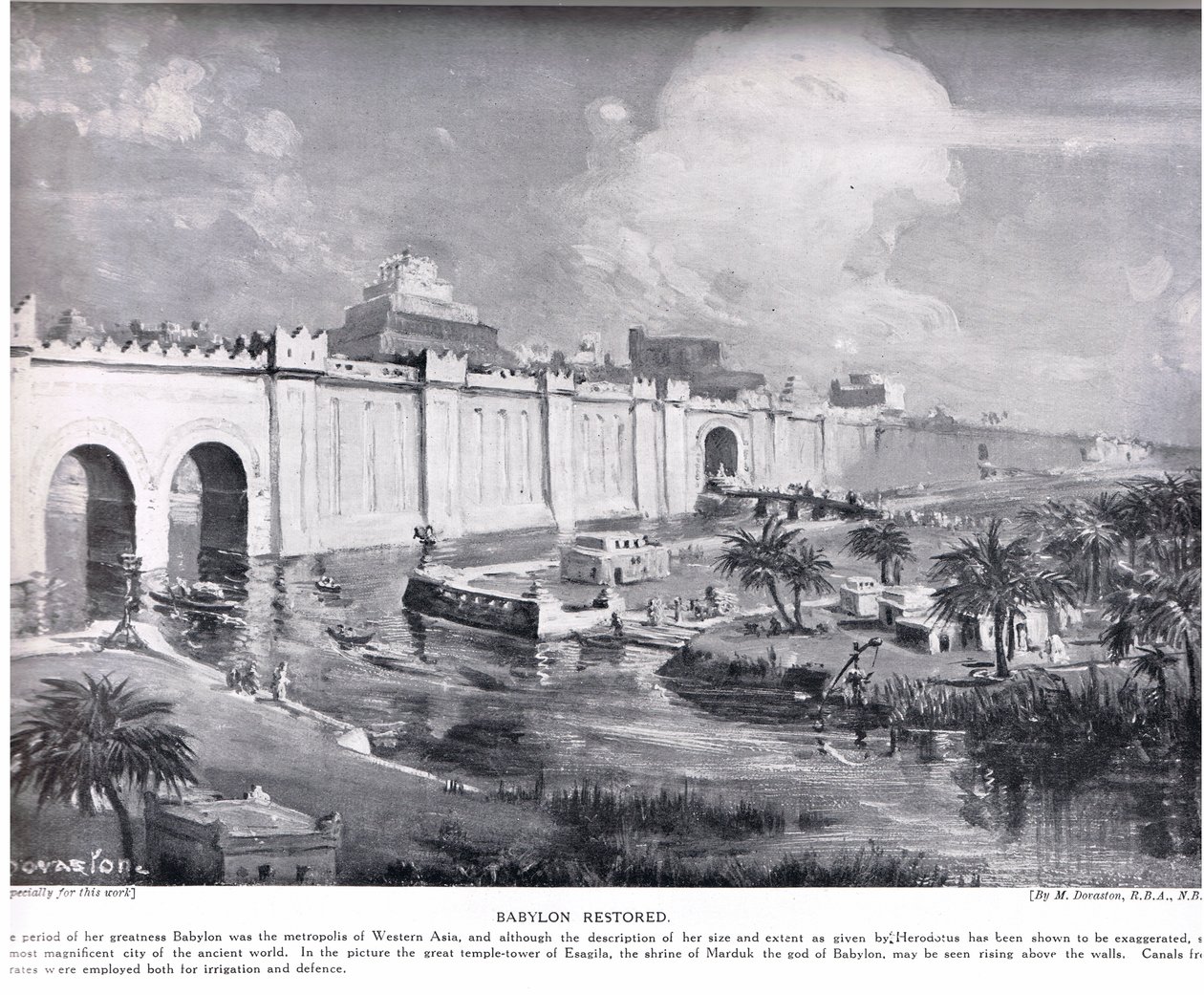 Babylon Restored, illusztráció Hutchinson "History of the Nations" című művéből (litográfia) alkotó: Margaret Dovaston